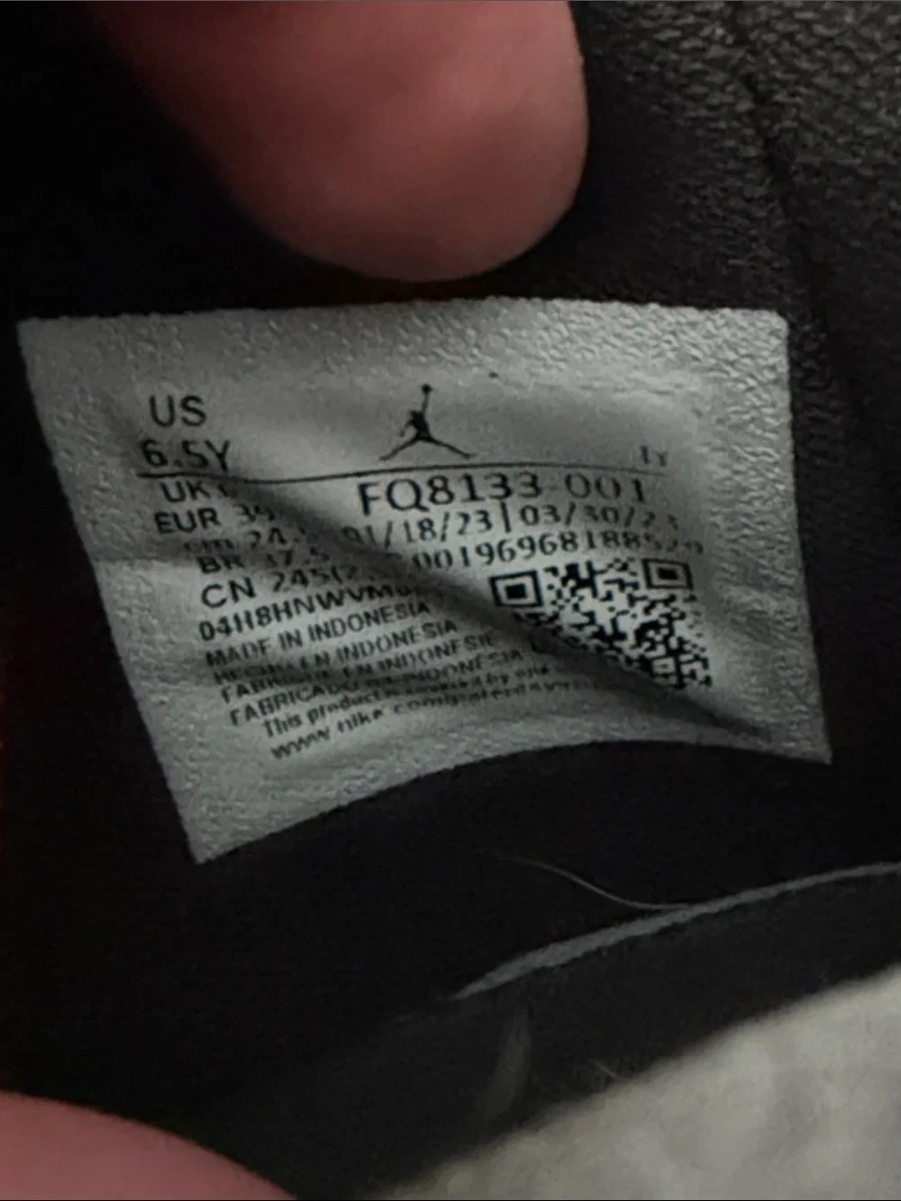 Kid’s Nike Air Jordan Black Athletic Running Shoes 6.5 years.